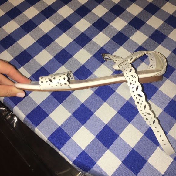 Jcrew white leather sandals size 8 - Picture 2 of 5